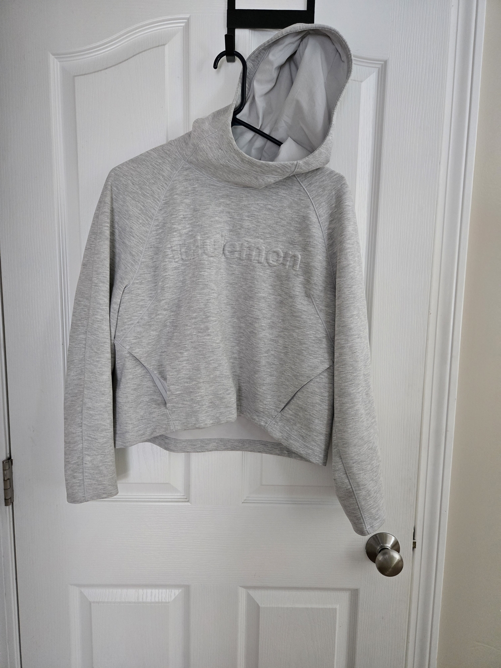 lululemon athletica Heathered Light Gray Funnel-Neck Pullover Hoodie